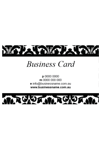 101 Black Floral Business Card